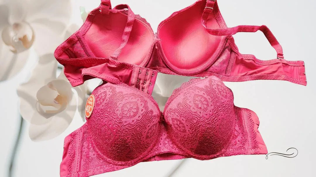 Elegant Floral Lace Padded Bra: Full Coverage Body Shaping Comfort Lingerie