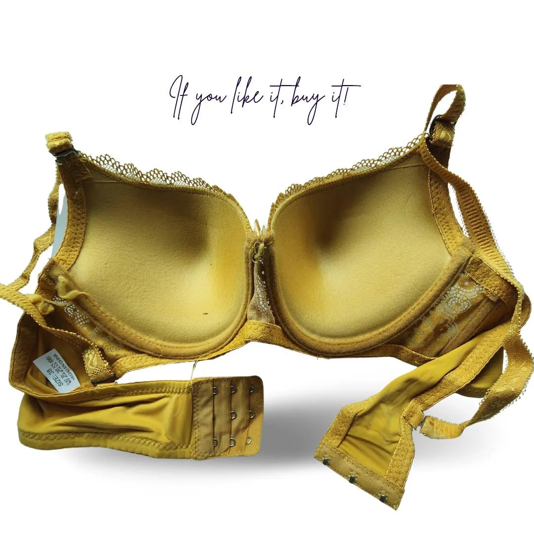 Elegant Floral Lace Padded Bra: Full Coverage Body Shaping Comfort Lingerie