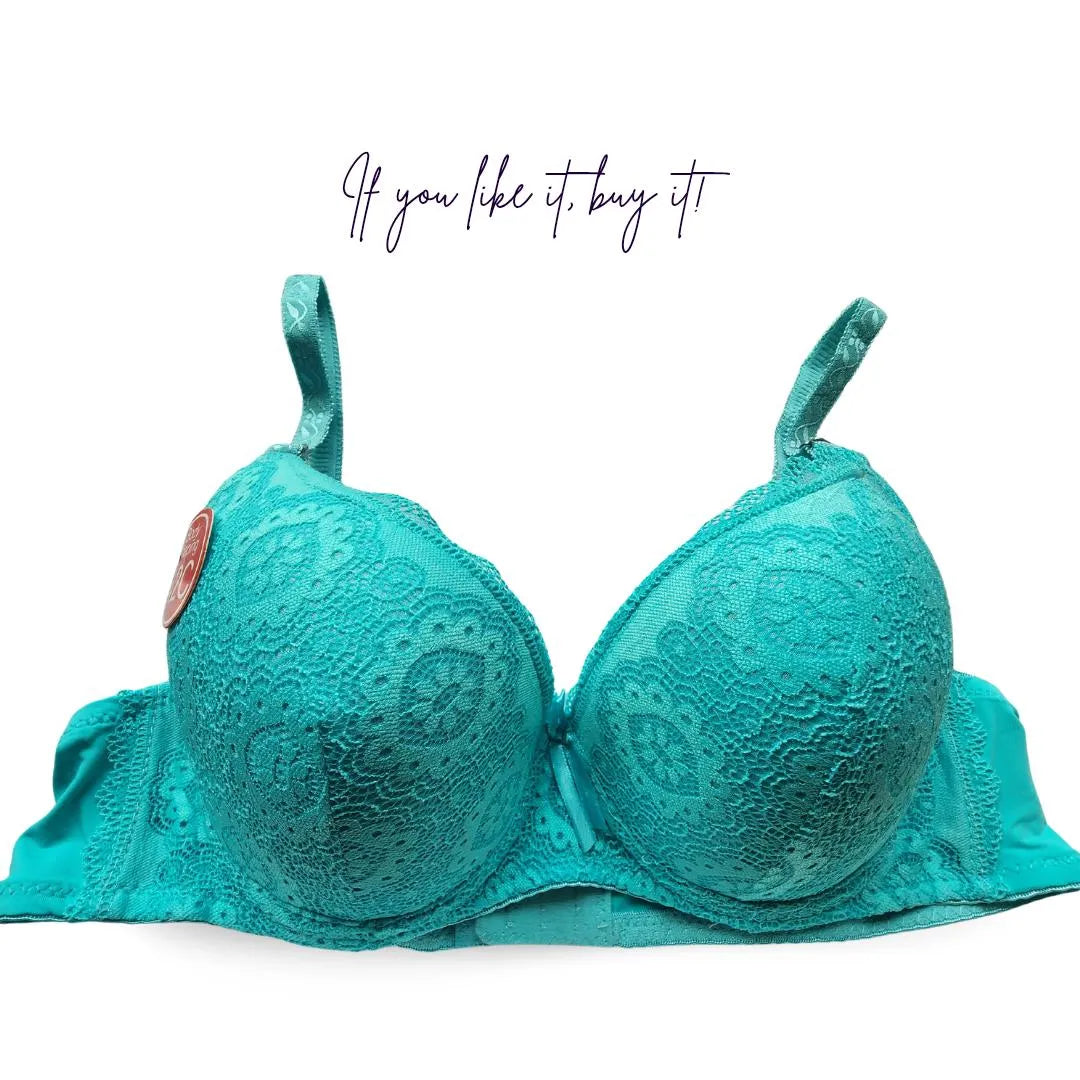 Elegant Floral Lace Padded Bra: Full Coverage Body Shaping Comfort Lingerie