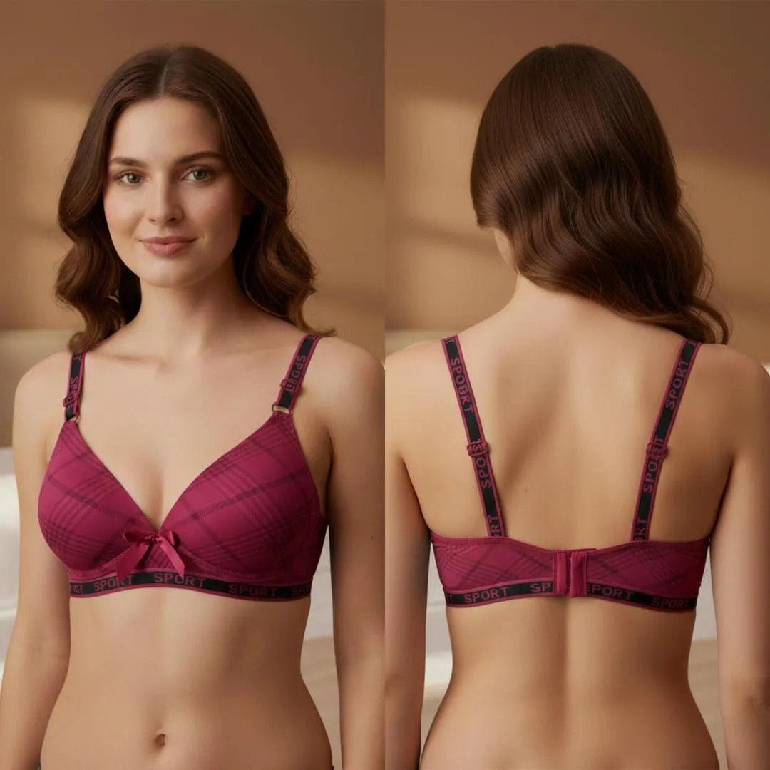 Everly Premium Cotton Dot Bralette &amp; Brief Set – Crimson Red